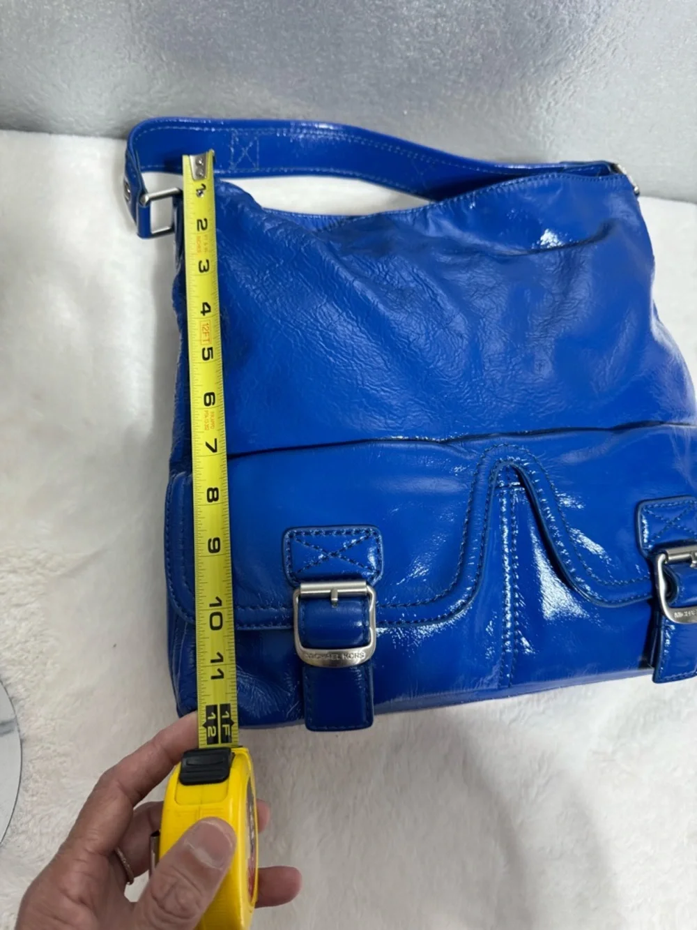 Patent Leather Shoulder Bag in Cobalt Blue - Picture 4 of 17
